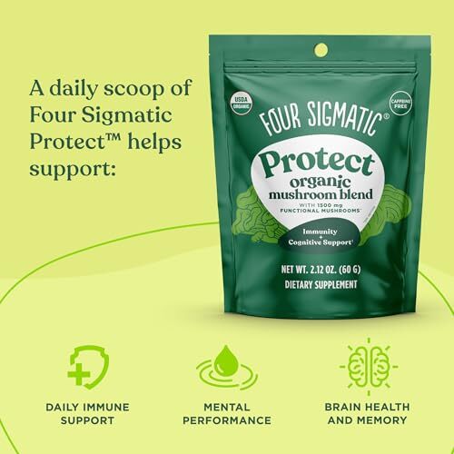 Four Sigmatic Protect Mushroom Blend, Organic Adaptogen & Antioxidant Drink Mix, 2.12 Oz