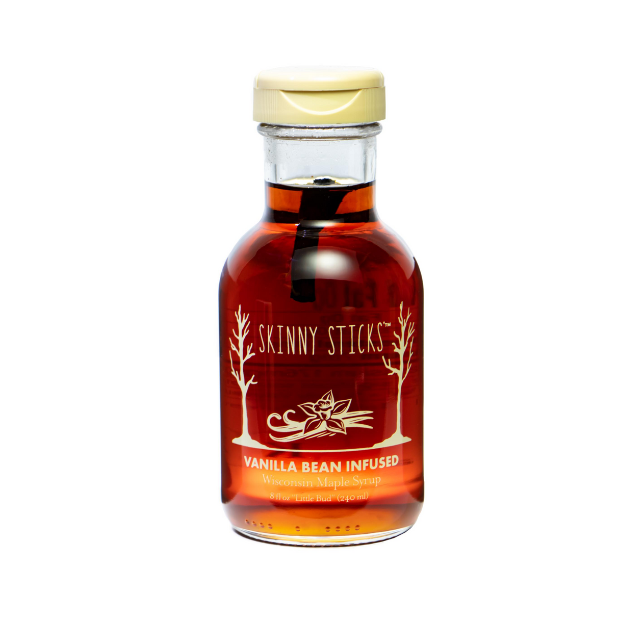 Skinny Sticks Maple Syrup, Vanilla Bean Infused, 8 Fl Oz, Case of 12 - Cozy Farm 