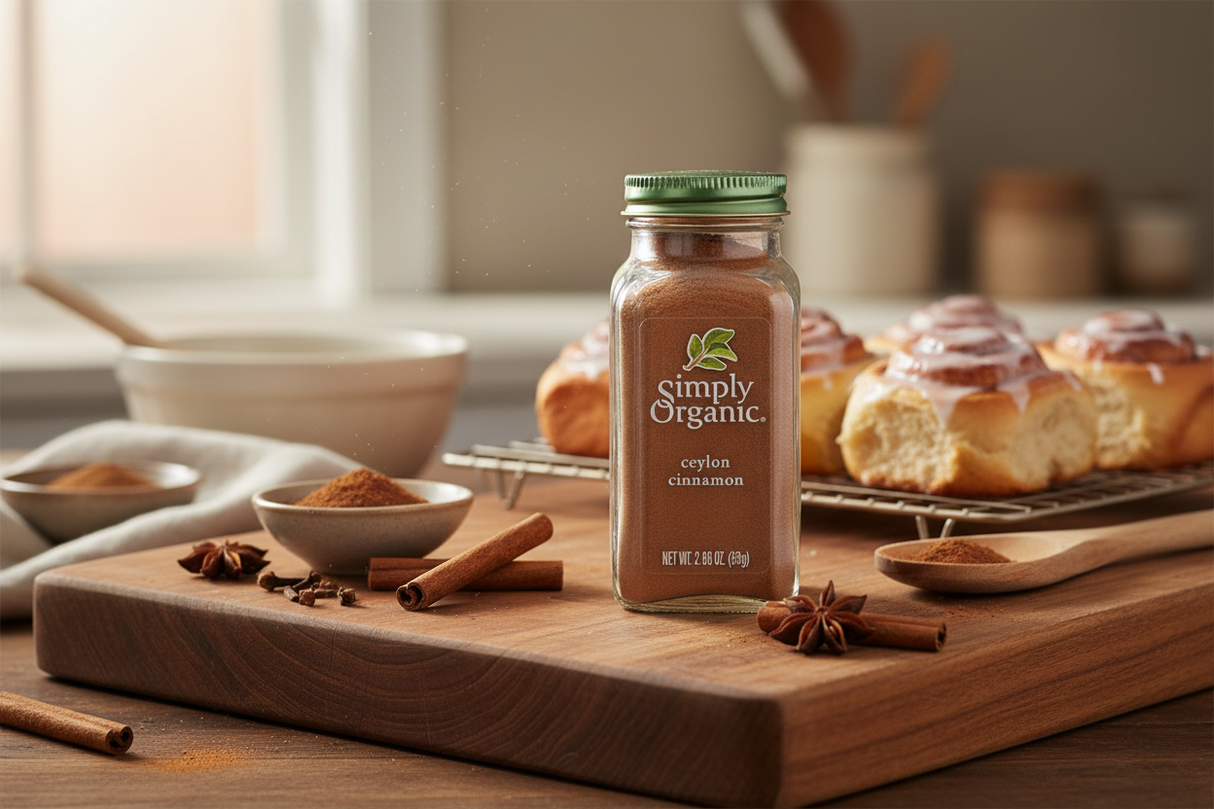 Simply Organic Ceylon Cinnamon Baking Scene