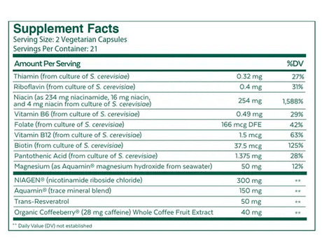 Qualia NAD+ Optimized Aging Supplement, 42 Capsules