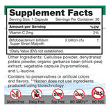 Natren Dairy-Free Bifidus Factor Probiotic, Bifidobacterium Blend, Digestive Support, 90 Capsules