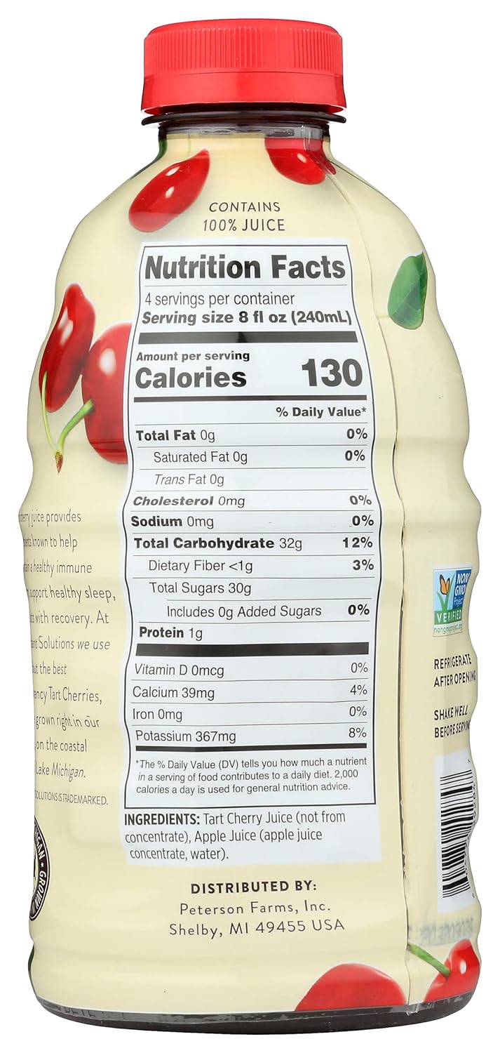 Antioxidant Solutions 100% Tart Cherry Juice - Pack of 6 - 32 Fl Oz - Cozy Farm 