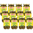 Twelve jars of Hatch Nacho Sliced Jalapeños on a white background