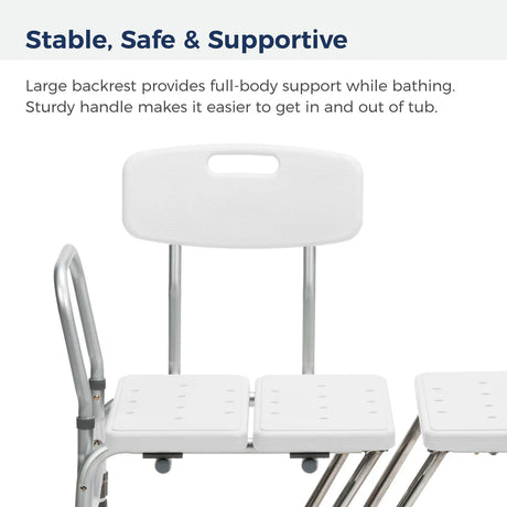 Splash Defense Transfer Bench with U-Shape Cutout, 400 lb Capacity