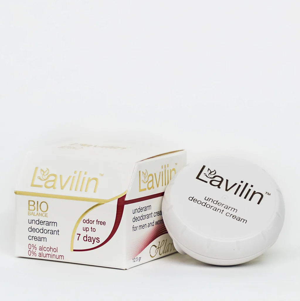 Lavilin underarm deodorant cream packaging on a white background