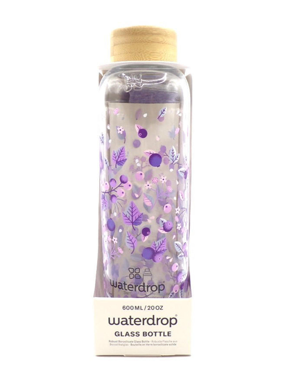 Waterdrop Glass Bottle Boost 20oz (Pack of 4) - Hydration On-The-Go
