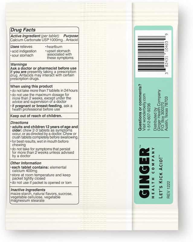 Wonder Belly Antacids Watermelon Mint - 4x 60-Count (Packaging May Vary) - Cozy Farm 