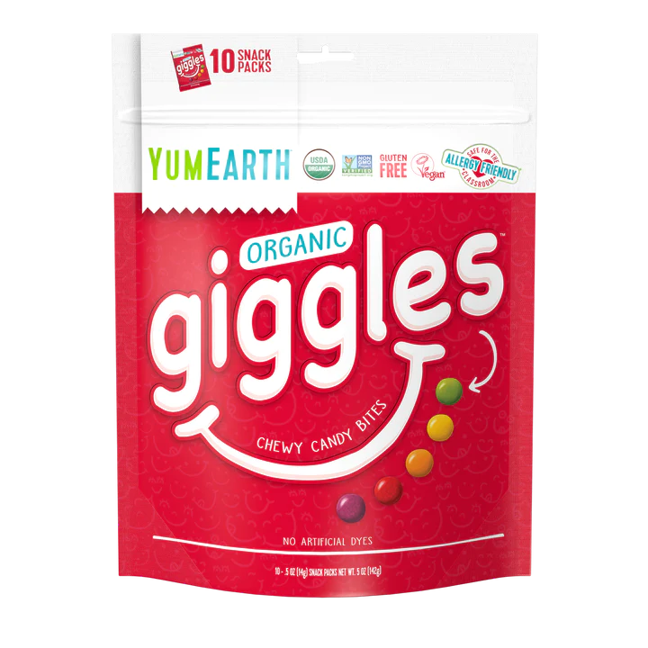 YumEarth Giggles Organic Fruit Snacks, 5 oz, Pack of 12 - Cozy Farm 