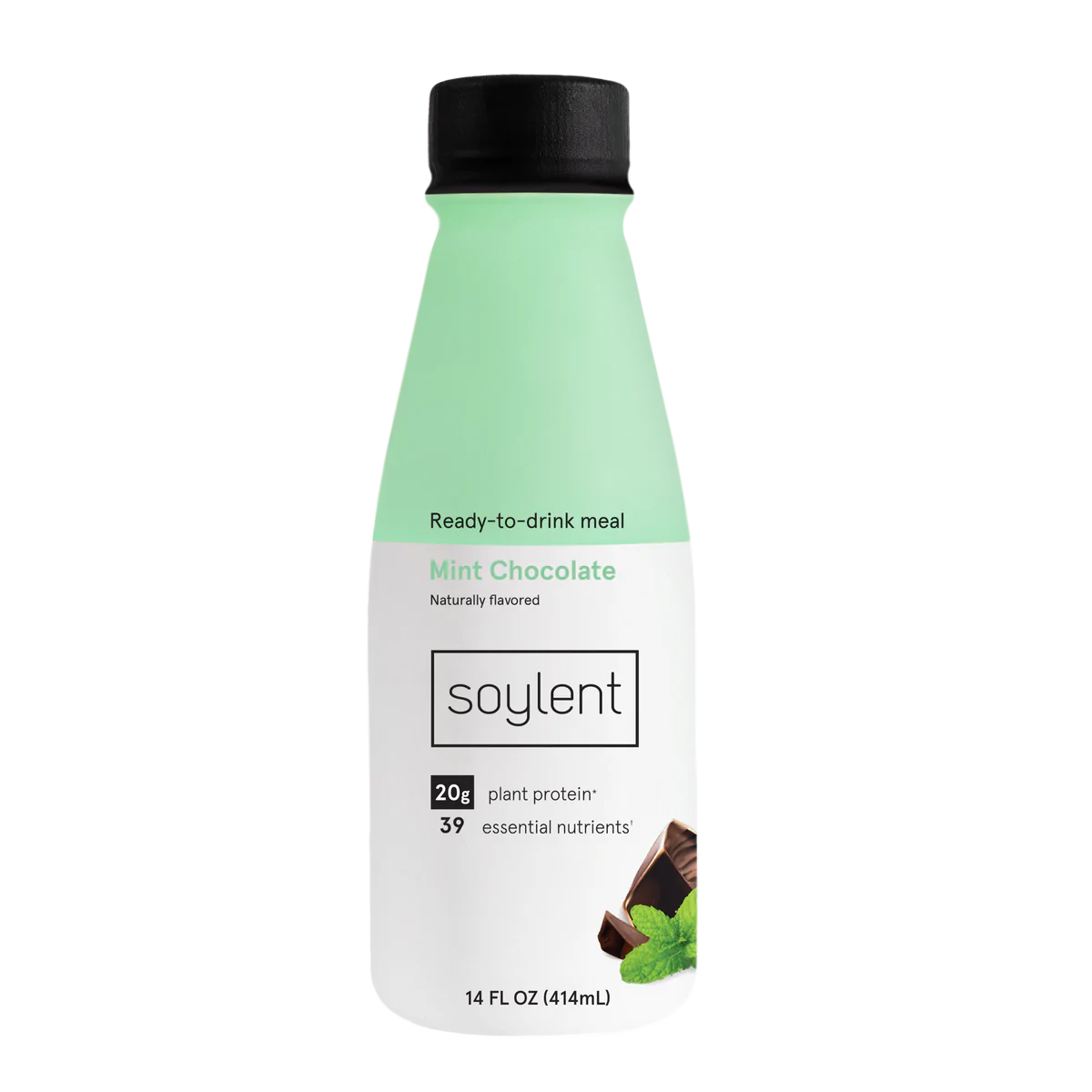 Soylent RTD Mint Chocolate Plant Based Drink (14oz Bottles, 12-Pack) - Cozy Farm 