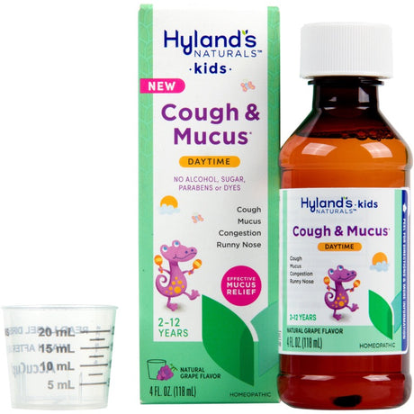 Hyland's Kids Cough & Mucus Daytime Relief Liquid, 4 Fl Oz - Cozy Farm 