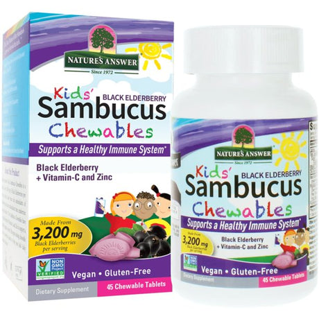 Nature's Answer - Sambucus Chews for Kids, Immune Support, Natural Berry Flavor (45 Count) - Cozy Farm 