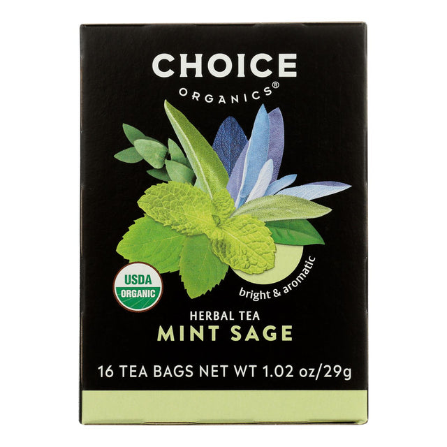 Choice Organic Teas Mint Sage Tea - 16 Bags/Box (Pack of 6) - Cozy Farm 