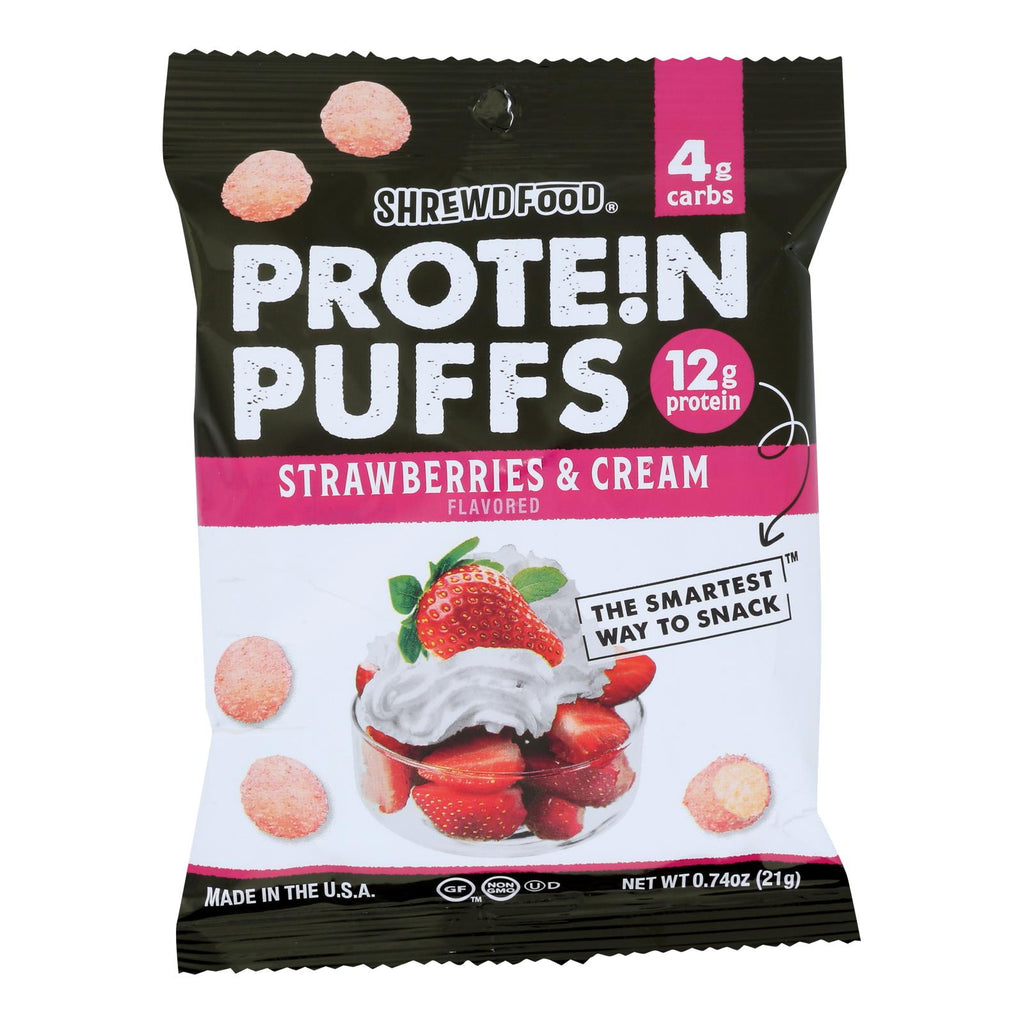 Shrewd Food - Protn Puff Strawberry Cream - Case Of 16-.74 Oz - Cozy Farm 