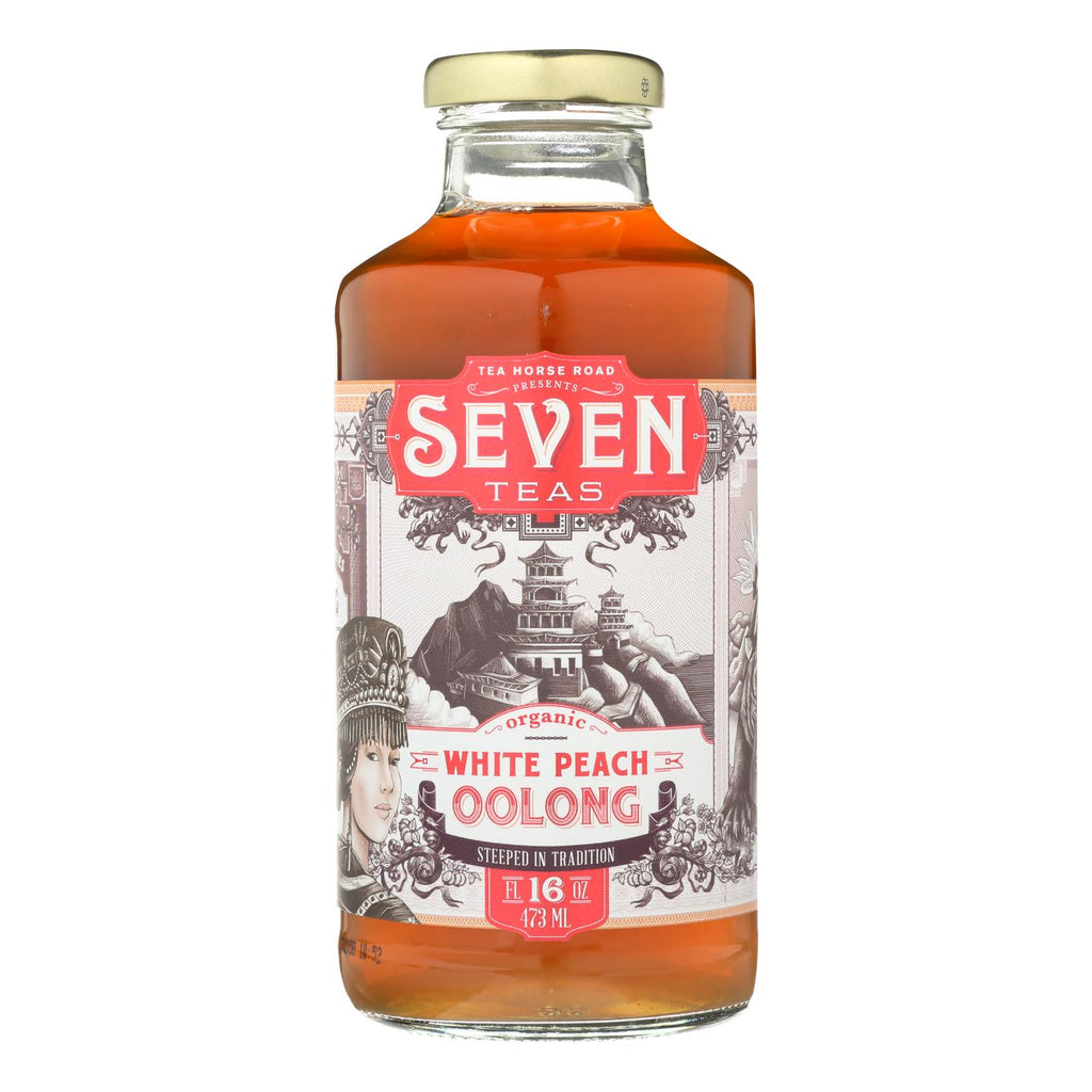 Seven Teas White Peach Oolong, Organic and Fair Trade Certified, 16 fl. Oz (Pack of 12) - Cozy Farm 