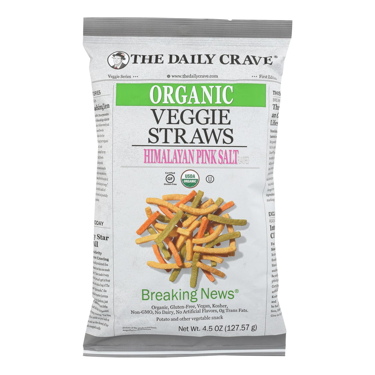 The Daily Crave Veggie Straws, 8-Pack (4.5 Oz Each) - Cozy Farm 
