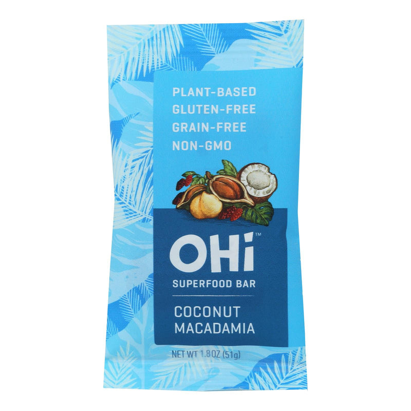 Ohi Coconut Macadamia Superfood Bar - 8-Pack - 1.8 Oz Case - Cozy Farm 