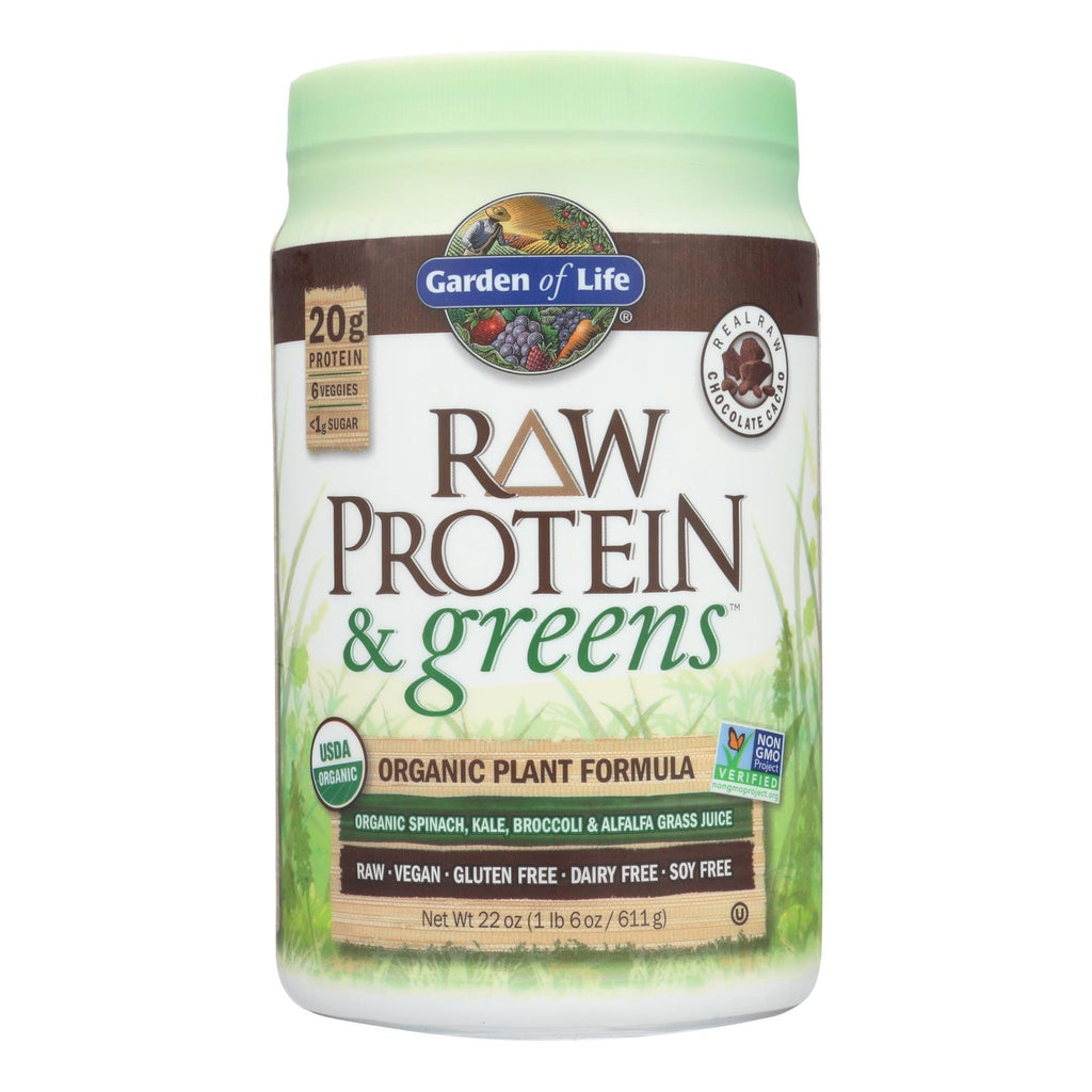 Garden Of Life - Raw Protein And Greens Chocolate - 21.51 Oz - Cozy Farm 