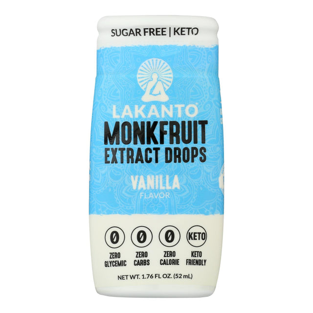 Lakanto Monkfruit Sweetener, Vanilla Liquid, Sweet Drops, Sugar-Free, Zero Calories, Keto-Friendly, 6 x 1.76 fl oz Bottles - Cozy Farm 