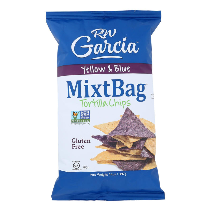 R. W. Garcia Rw Garcia, Classic Mixtbag Yellow & Blue Corn Tortilla Chips - Case Of 12 - 14 Oz - Cozy Farm 