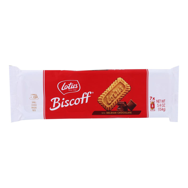 Lotus Biscoff Cookie Caramelized Biscuits with Belgian Chocolate, 5.4 Oz (Pack of 12) - Cozy Farm 