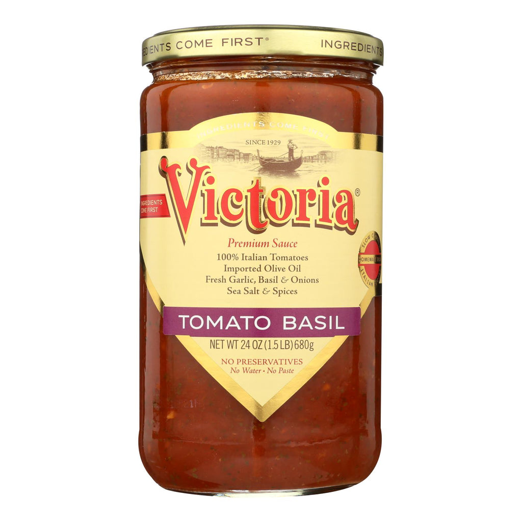 Victoria Tomato Basil Sauce - Case Of 6 - 24 Fl Oz. - Cozy Farm 