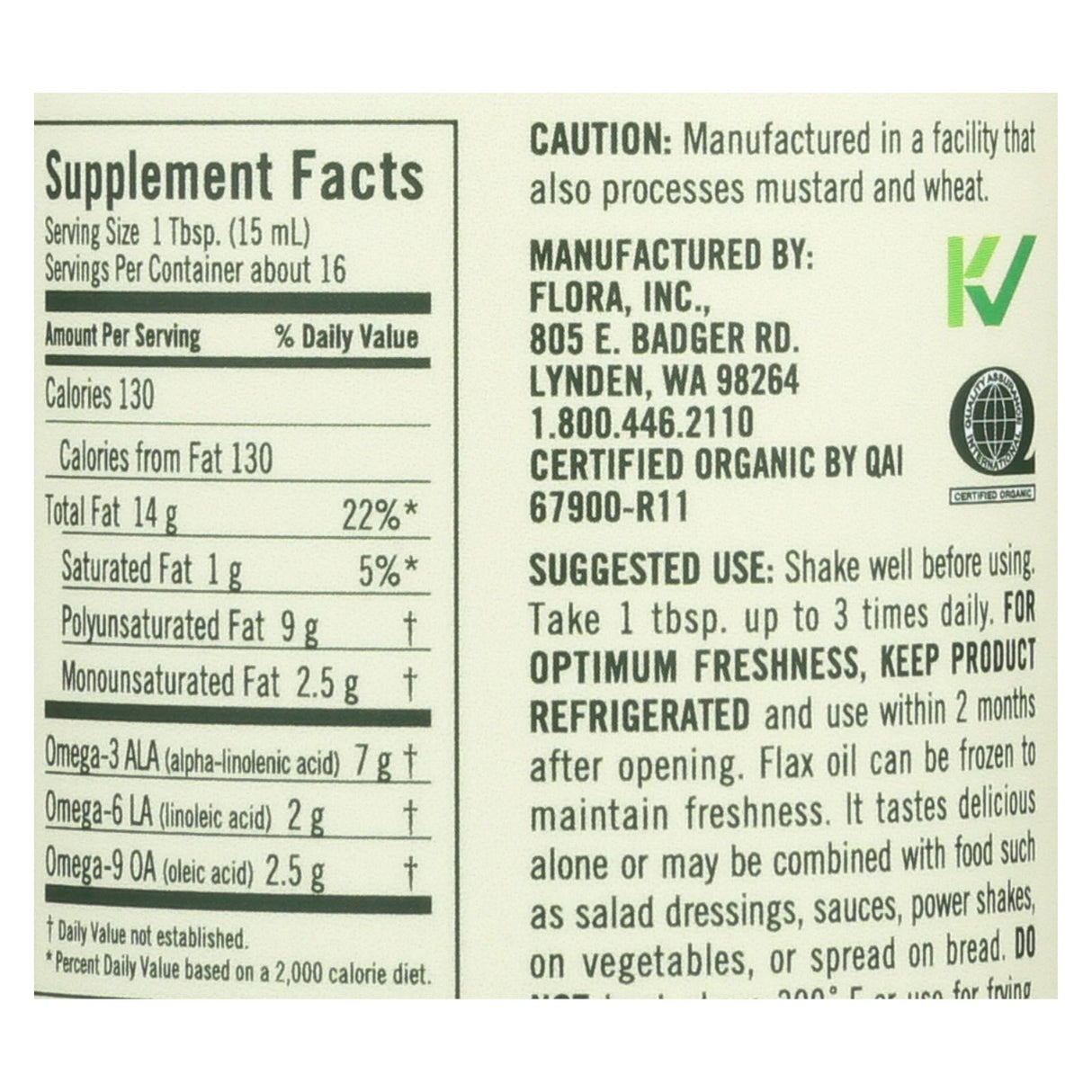 Flora Flax Oil, 8.5 oz - Cozy Farm 