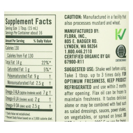 Flora Flax Oil, 8.5 oz - Cozy Farm 