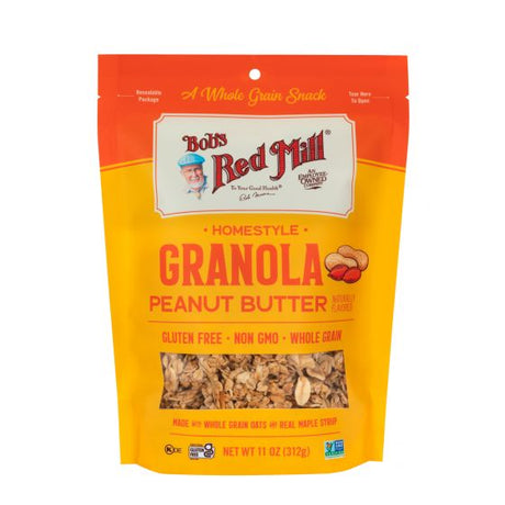 Bob's Red Mill Organic Granola, Peanut Butter - 6 Pack x 11 oz - Cozy Farm 