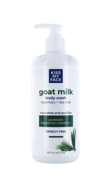Kiss My Face Pure Goat Milk Rosemary Tree Body Wash (16oz) - Cozy Farm 