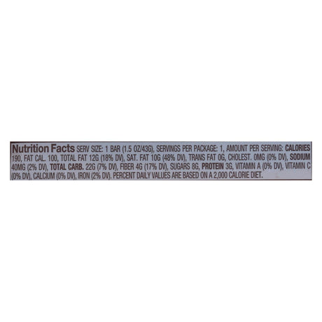 Jennie's Organic Coconut Bar with Cacao Powder - Case of 12 - 1.5 oz - Cozy Farm 