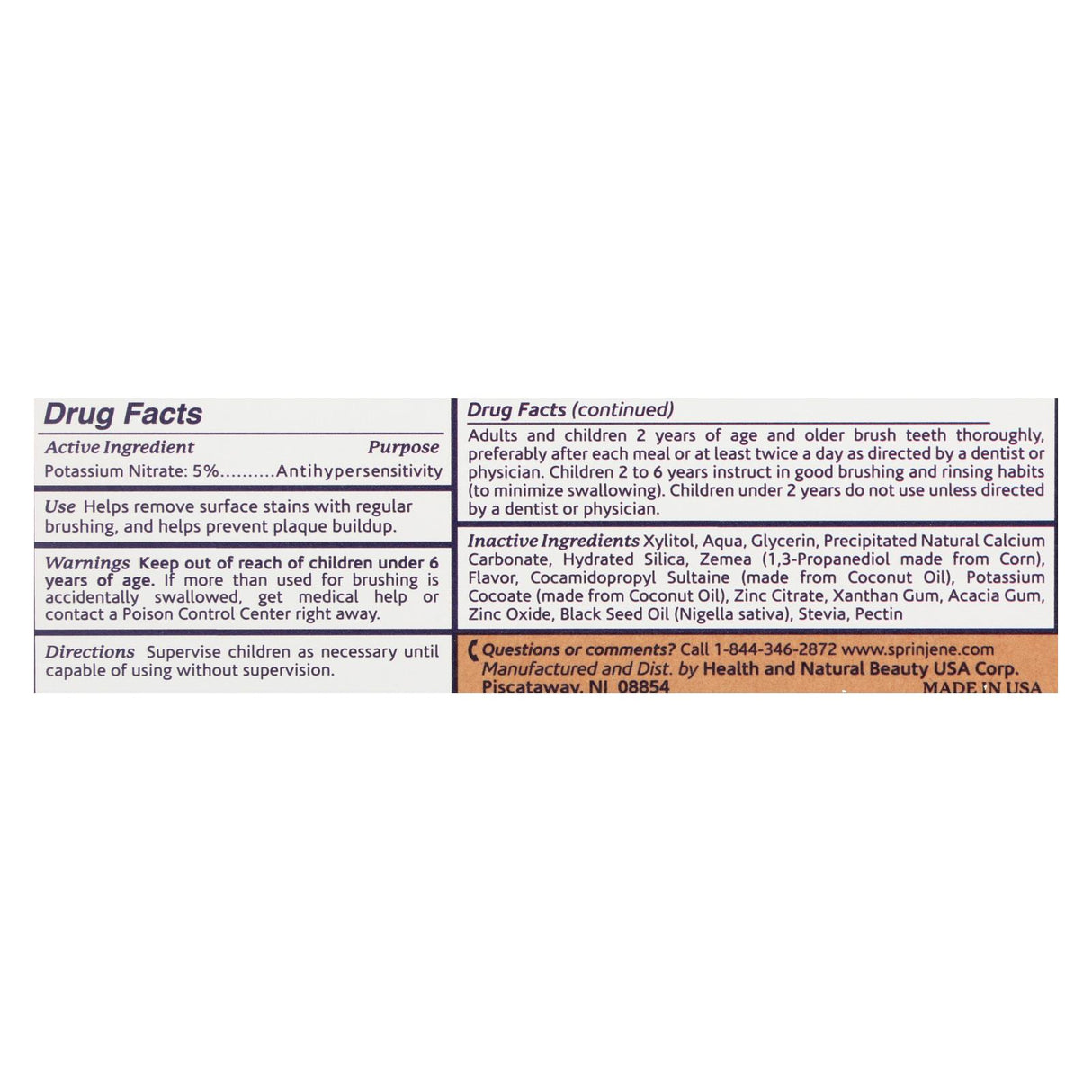 Sprinjene Natural Toothpaste for Sensitive Teeth - 3.5 oz - Cozy Farm 