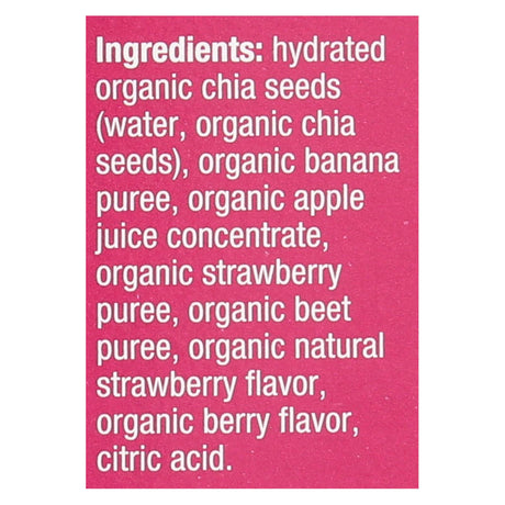 Mamma Chia Organic Vitality Snack Squeeze - Strawberry Banana 3.5 Oz, Pack of 6 - Cozy Farm 