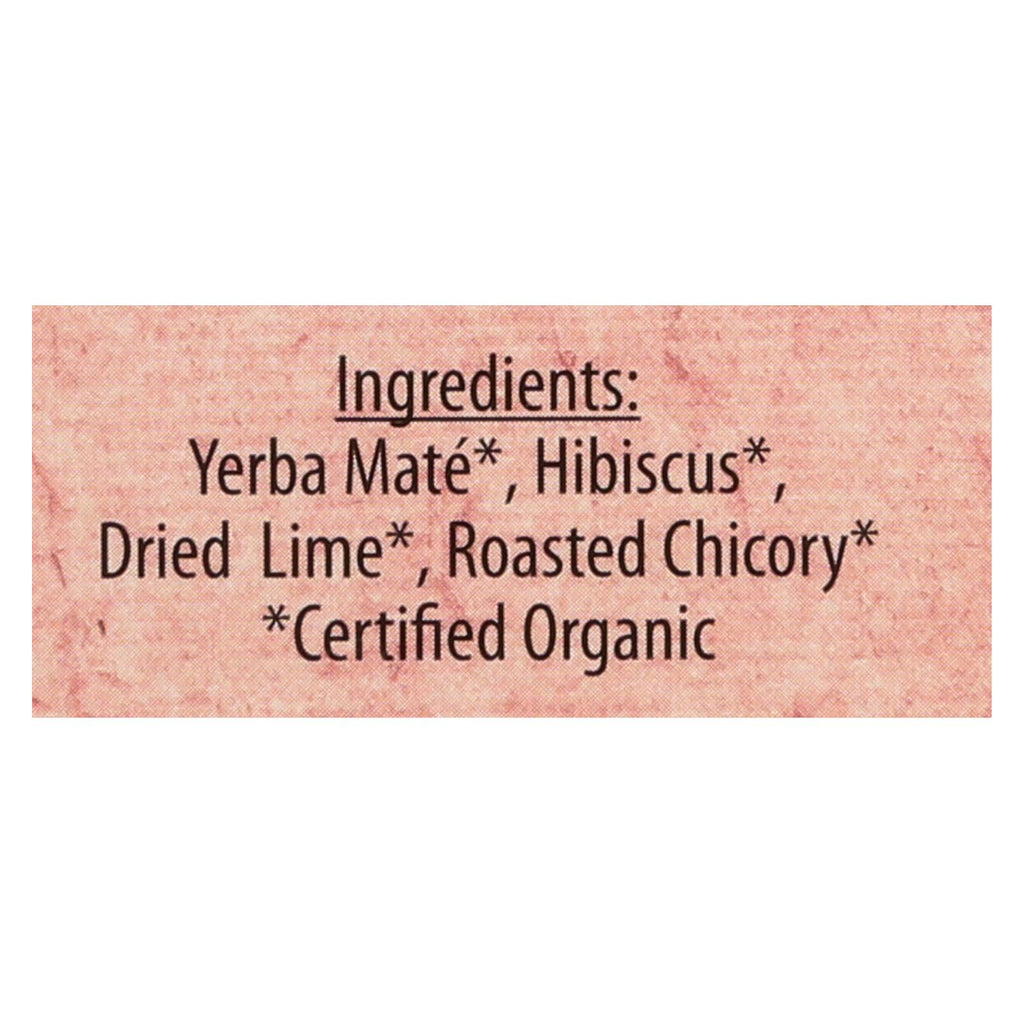 Mate Factor Hibiscus Lime Organic Yerba Mate Tea Bags  - Case Of 6 - 20 Bag - Cozy Farm 