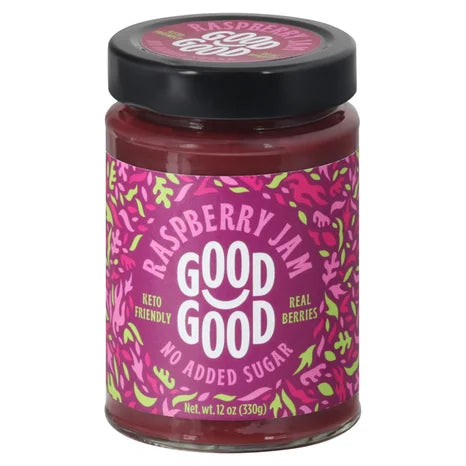Good Good - No Sugar Raspberry Jam (6-Pack), 12 oz - Cozy Farm 