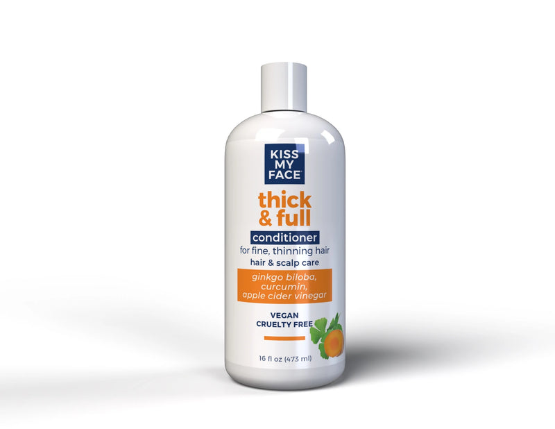 Kiss My Face Thick & Full Conditioner - Volume & Lift for Fine, Thin Hair - 16 Fl Oz - Cozy Farm 