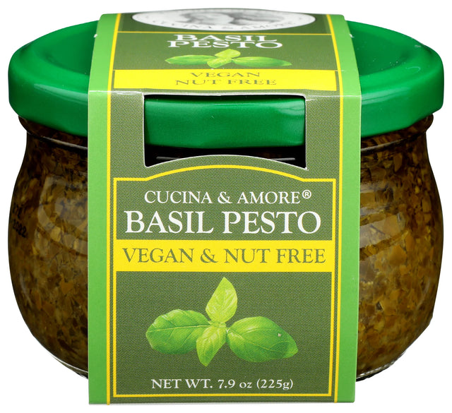 Cucina & Amore Pesto Basil - Vegan & Nut-Free 7.9 Oz (Pack of 6) - Cozy Farm 