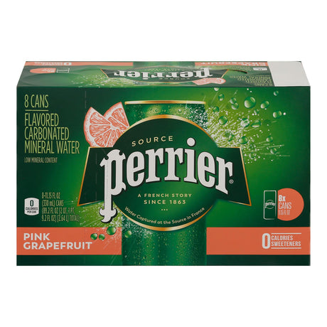 Perrier Pink Grapefruit Sparkling Water, 8.11 fl oz (Case of 3) - Cozy Farm 