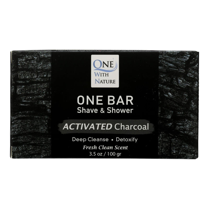 One With Nature Activated Charcoal Bar Soap - 3.5 Oz (Case of 3) - Cozy Farm 