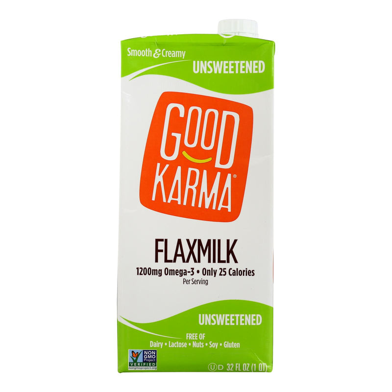 Good Karma Flaxmilk Unsweetened, Case of 6 - 32 Fl Oz - Cozy Farm 