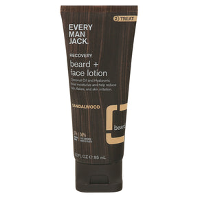 Every Man Jack Face and Beard Lotion, Recovery Blend with Sandalwood, 3.2 Fl. Oz. - Cozy Farm 