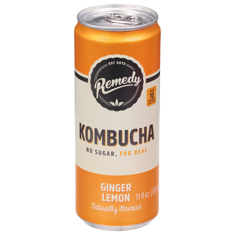 Remedy Kombucha - 11 oz Ginger Lemon Organic Probiotic Drink (Pack of 12) - Cozy Farm 