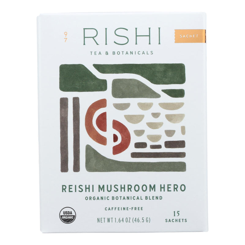 Rishi Tea Reishi Mushroom Hero - Case of 6 - 15 Bag - Cozy Farm 