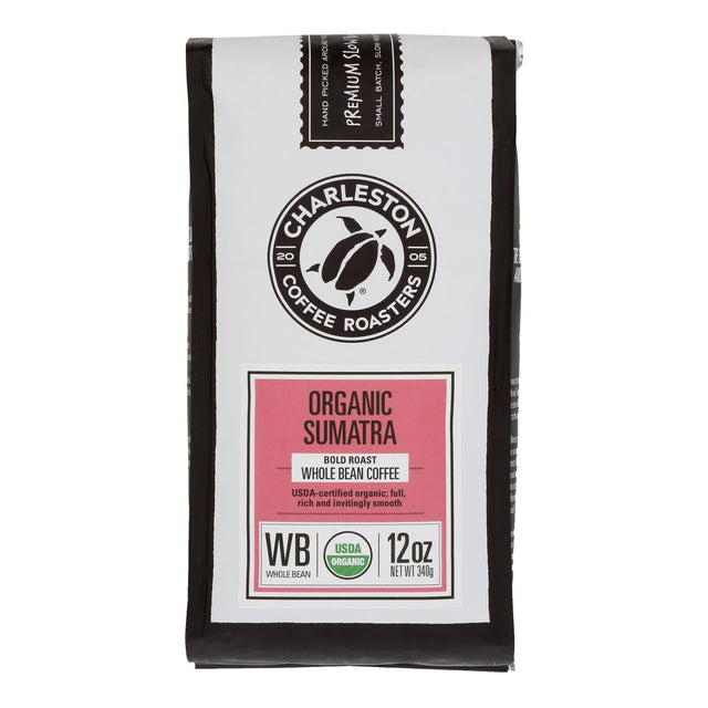 Charleston Coffee Roasters Sumatra Whole Bean Coffee, 12 Oz, Case of 6 - Cozy Farm 