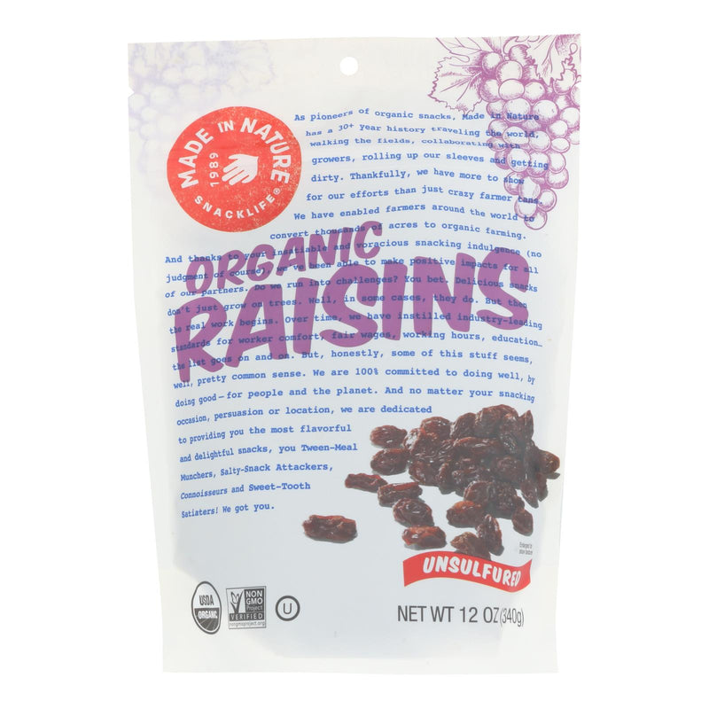 Made In Nature Raisins - Case of 6 - 12 Ounce Bags - Cozy Farm 