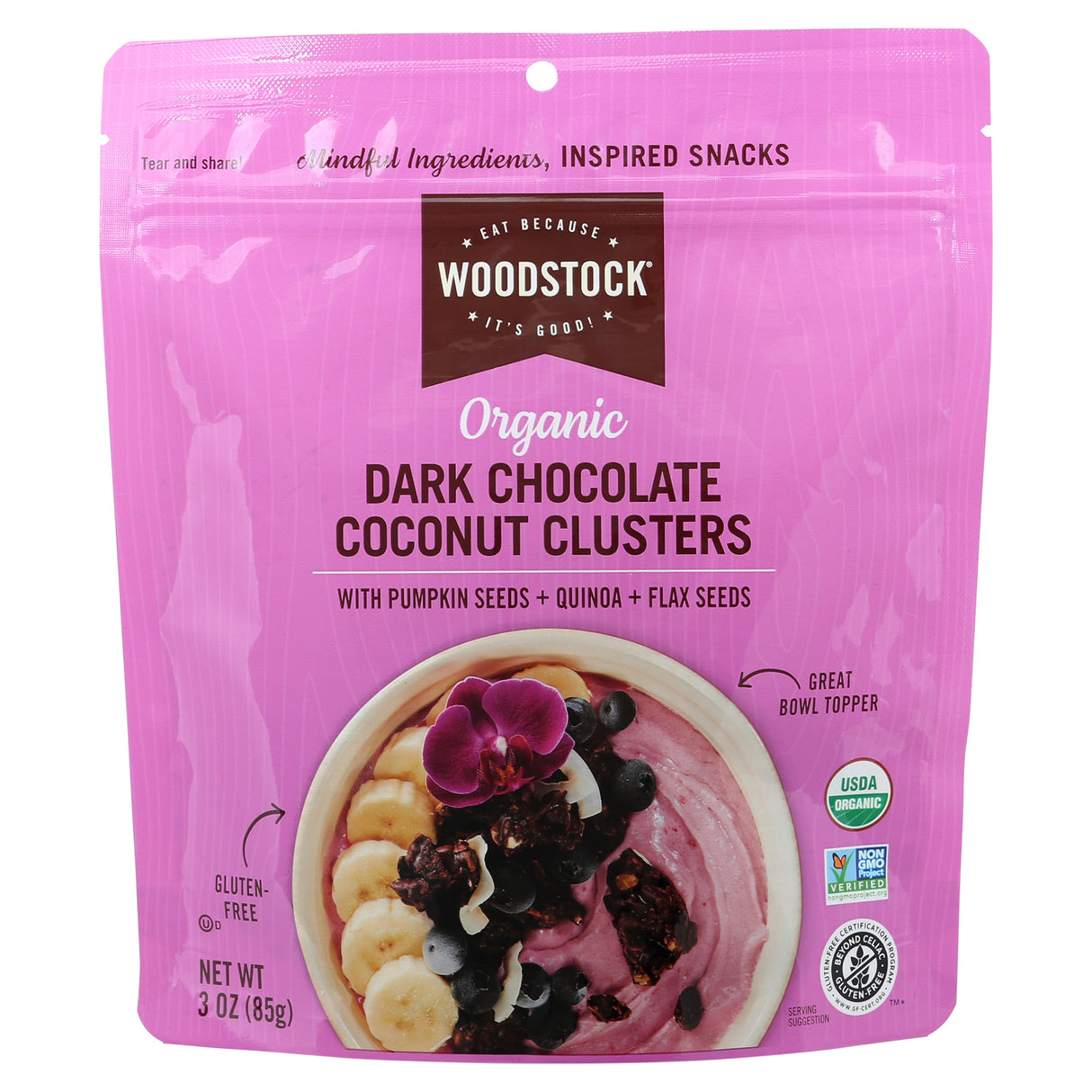 Woodstock Coconut Cluster Dark/Milk Chocolate - 3 Oz (12 Pack) - Cozy Farm 