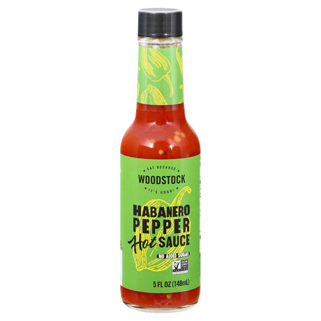 Woodstock Habanero Pepper Hot Sauce - 12 Pack, 5 Fl Oz Each - Cozy Farm 