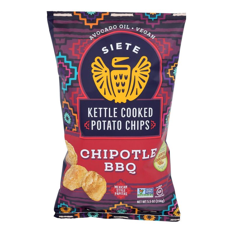 Siete Kettle Chip Chipotle BBQ, 5.5 Oz (Case of 6) - Cozy Farm 