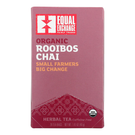 Equal Exchange Rooibos Chai Tea Blend - Pack of 6, 20 Tea Bags - Cozy Farm 