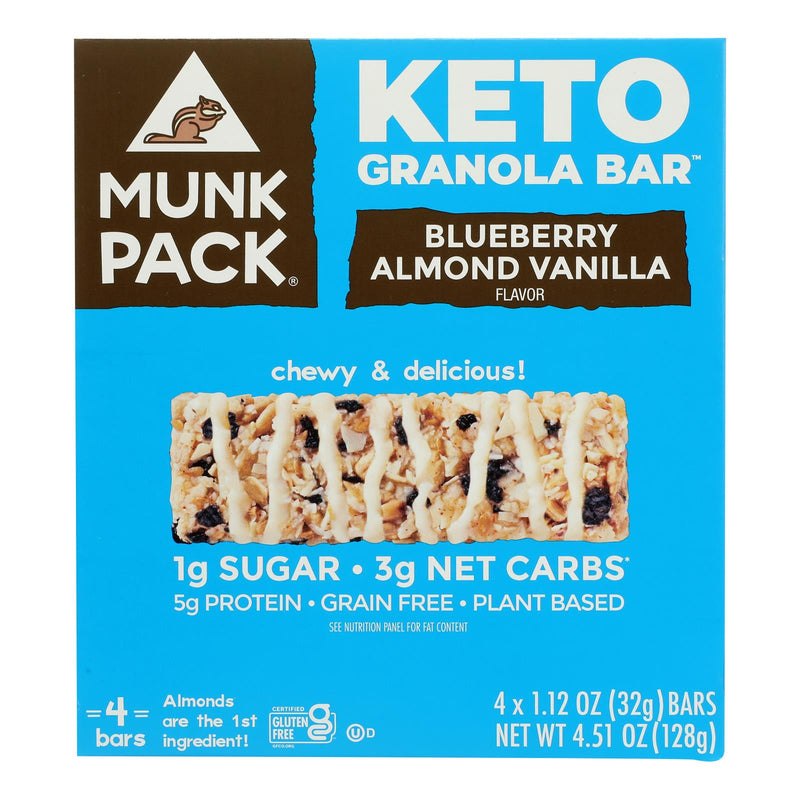 Munk Pack Bar Bbry Almond Vanilla Keto - 6 Pack - 4/1.12 oz - Cozy Farm 