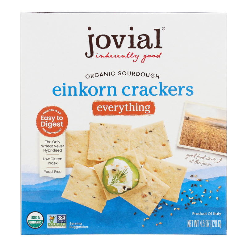 Jovial Cracker Einkorn Evrythng - 4.5 Oz (Case of 10) - Cozy Farm 